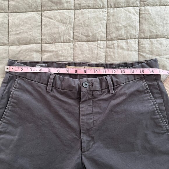 Banana Republic Slim Lived-In Chino - Men's 34x32 - Flint Gray - Picture 8 of 11